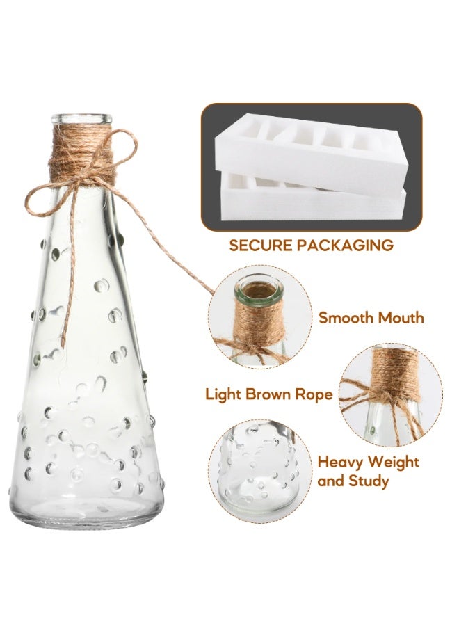 ديكور هيلز مزهريات زجاجية شفافة من ديكورهيلز، مناسبة للزراعة المائية، مزودة بحبل، مزهرية زجاجية شفافة مزخرفة لغرفة المعيشة، الطاولة، ديكور المنزل، النباتات الداخلية، والزهور المجففة - Image 2